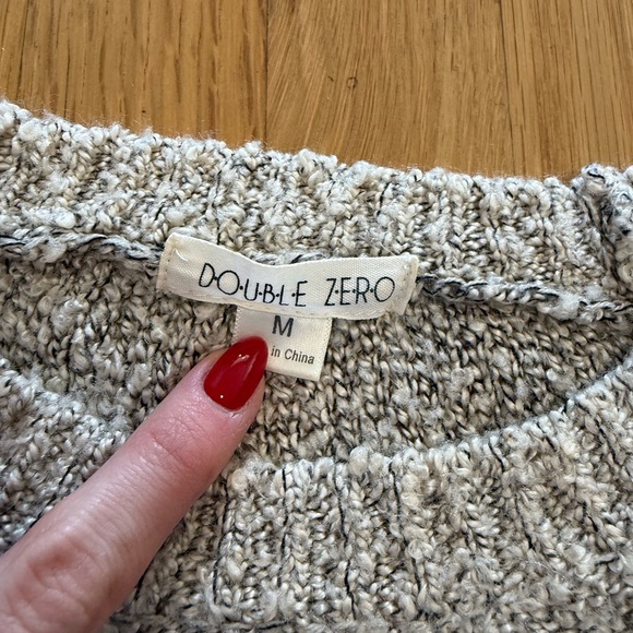 Double Zero Marled Knit Crewneck Sweater M Beige Chunky Cozy Sweater Warm - Picture 7 of 7